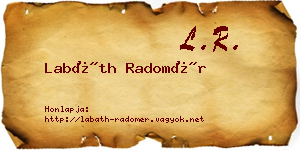 Labáth Radomér névjegykártya